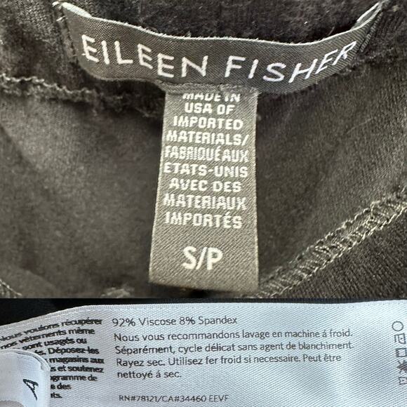 Eileen Fisher System Black Stretch Jersey Knit Straight Leg Pant Size Small - Picture 10 of 14
